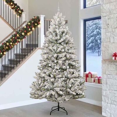 vidaXL Künstlicher Weihnachtsbaum Grün und Weiß 300 cm PVC und Metall vidaXL Künstlicher Weihnachtsbaum Grün und Weiß 300 cm PVC und Metall