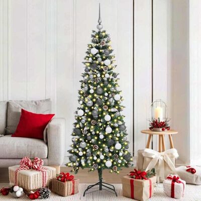 vidaXL Künstlicher Weihnachtsbaum mit 300 LEDs mit Ständer Grün 180 cm vidaXL Künstlicher Weihnachtsbaum mit 300 LEDs mit Ständer Grün 180 cm