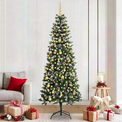 vidaXL Künstlicher Weihnachtsbaum mit 300 LEDs mit Ständer Grün 210 cm vidaXL Künstlicher Weihnachtsbaum mit 300 LEDs mit Ständer Grün 210 cm