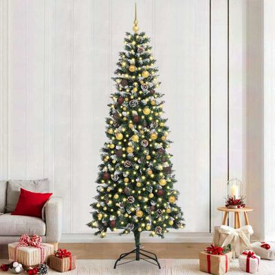 vidaXL Künstlicher Weihnachtsbaum mit 300 LEDs mit Ständer Grün 240 cm vidaXL Künstlicher Weihnachtsbaum mit 300 LEDs mit Ständer Grün 240 cm