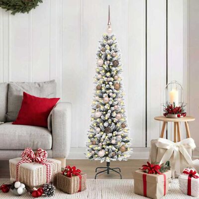 vidaXL Künstlicher Weihnachtsbaum mit 150 LEDs mit Ständer Weiß 150 cm vidaXL Künstlicher Weihnachtsbaum mit 150 LEDs mit Ständer Weiß 150 cm