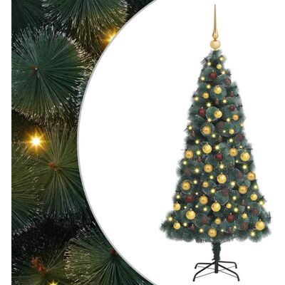 vidaXL Künstlicher vorbeleuchteter Weihnachtsbaum mit Ballsatz 210 cm vidaXL Künstlicher vorbeleuchteter Weihnachtsbaum mit Ballsatz 210 cm