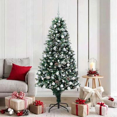 vidaXL Künstlicher Weihnachtsbaum mit 300 LEDs mit Ständer Grün 180 cm vidaXL Künstlicher Weihnachtsbaum mit 300 LEDs mit Ständer Grün 180 cm