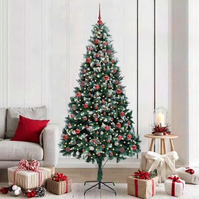 vidaXL Künstlicher Weihnachtsbaum mit 300 LEDs mit Ständer Grün 210 cm vidaXL Künstlicher Weihnachtsbaum mit 300 LEDs mit Ständer Grün 210 cm