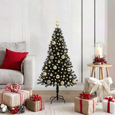 vidaXL Weihnachtsbaum mit 150 LEDs mit Ständer Schwarz 120 cm PVC vidaXL Weihnachtsbaum mit 150 LEDs mit Ständer Schwarz 120 cm PVC