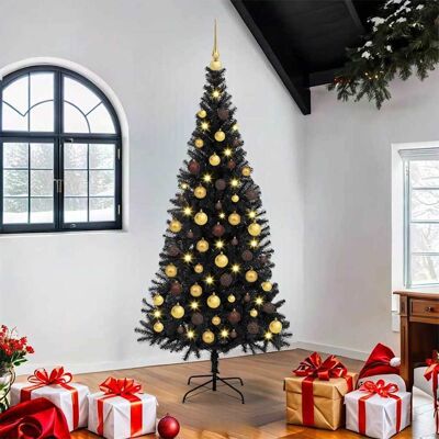 vidaXL Weihnachtsbaum Schwarz 180 cm PVC vidaXL Weihnachtsbaum Schwarz 180 cm PVC