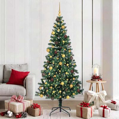 vidaXL Künstlicher vorbeleuchteter Weihnachtsbaum Grün 210 cm vidaXL Künstlicher vorbeleuchteter Weihnachtsbaum Grün 210 cm