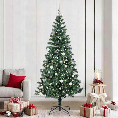 vidaXL Künstlicher vorbeleuchteter Weihnachtsbaum Grün 240 cm vidaXL Künstlicher vorbeleuchteter Weihnachtsbaum Grün 240 cm