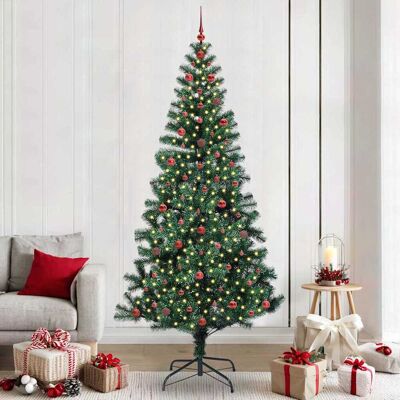vidaXL Künstlicher vorbeleuchteter Weihnachtsbaum Grün 240 cm vidaXL Künstlicher vorbeleuchteter Weihnachtsbaum Grün 240 cm