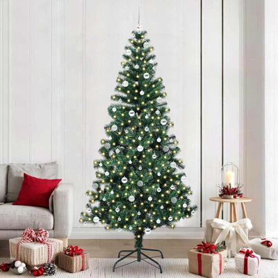 vidaXL Künstlicher vorbeleuchteter Weihnachtsbaum Grün 240 cm vidaXL Künstlicher vorbeleuchteter Weihnachtsbaum Grün 240 cm