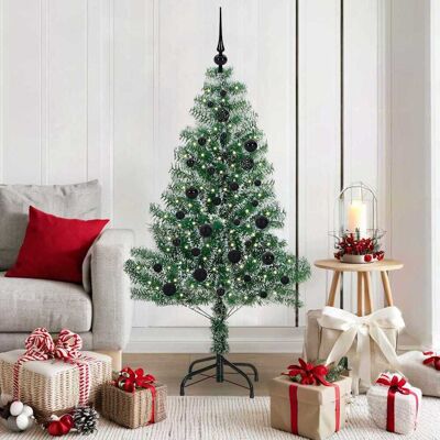 vidaXL Künstlicher Weihnachtsbaum beschneit mit LED Licht 150 cm vidaXL Künstlicher Weihnachtsbaum beschneit mit LED Licht 150 cm