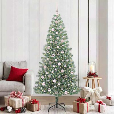 vidaXL Künstlicher Weihnachtsbaum beschneit mit LED Licht 210 cm vidaXL Künstlicher Weihnachtsbaum beschneit mit LED Licht 210 cm