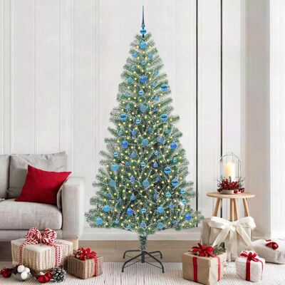 vidaXL Künstlicher Weihnachtsbaum beschneit mit LED Licht 210 cm vidaXL Künstlicher Weihnachtsbaum beschneit mit LED Licht 210 cm