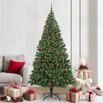 vidaXL Künstlicher Weihnachtsbaum mit 300 LEDs mit Ständer Grün 210 cm vidaXL Künstlicher Weihnachtsbaum mit 300 LEDs mit Ständer Grün 210 cm