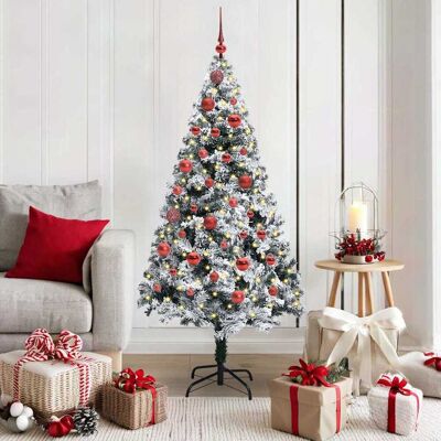 vidaXL Künstlicher Weihnachtsbaum mit 150 LEDs mit Ständer Weiß 150 cm vidaXL Künstlicher Weihnachtsbaum mit 150 LEDs mit Ständer Weiß 150 cm