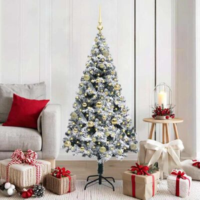 vidaXL Künstlicher Weihnachtsbaum mit 150 LEDs mit Ständer Weiß 150 cm vidaXL Künstlicher Weihnachtsbaum mit 150 LEDs mit Ständer Weiß 150 cm