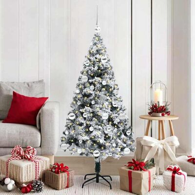 vidaXL Künstlicher Weihnachtsbaum mit 150 LEDs mit Ständer Weiß 150 cm vidaXL Künstlicher Weihnachtsbaum mit 150 LEDs mit Ständer Weiß 150 cm