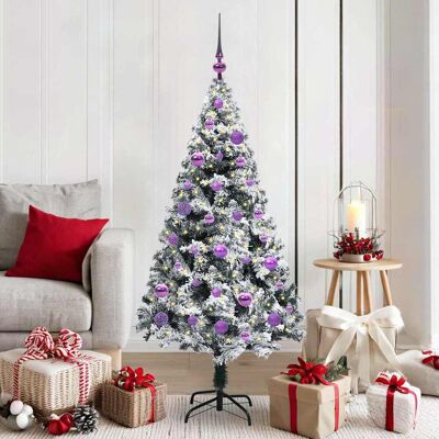 vidaXL Künstlicher Weihnachtsbaum mit 150 LEDs mit Ständer Weiß 150 cm vidaXL Künstlicher Weihnachtsbaum mit 150 LEDs mit Ständer Weiß 150 cm