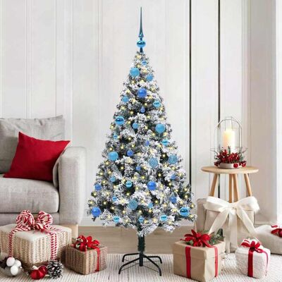 vidaXL Künstlicher Weihnachtsbaum mit 150 LEDs mit Ständer Weiß 150 cm vidaXL Künstlicher Weihnachtsbaum mit 150 LEDs mit Ständer Weiß 150 cm
