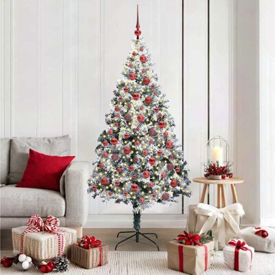 vidaXL Künstlicher Weihnachtsbaum mit 300 LEDs mit Ständer Weiß 180 cm vidaXL Künstlicher Weihnachtsbaum mit 300 LEDs mit Ständer Weiß 180 cm