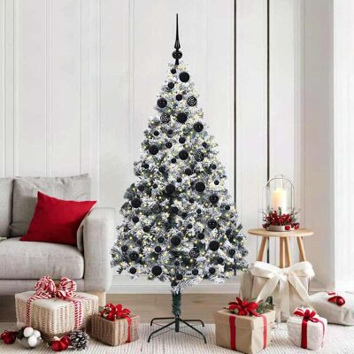 vidaXL Künstlicher Weihnachtsbaum mit 300 LEDs mit Ständer Weiß 180 cm vidaXL Künstlicher Weihnachtsbaum mit 300 LEDs mit Ständer Weiß 180 cm
