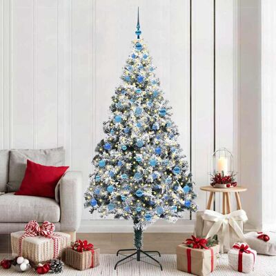 vidaXL Künstlicher Weihnachtsbaum mit 300 LEDs mit Ständer Weiß 210 cm vidaXL Künstlicher Weihnachtsbaum mit 300 LEDs mit Ständer Weiß 210 cm