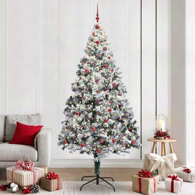 vidaXL Künstlicher Weihnachtsbaum mit 300 LEDs mit Ständer Weiß 240 cm vidaXL Künstlicher Weihnachtsbaum mit 300 LEDs mit Ständer Weiß 240 cm