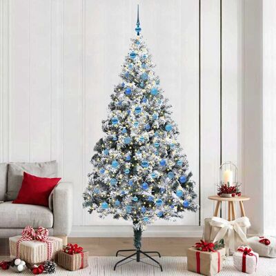 vidaXL Künstlicher Weihnachtsbaum mit 300 LEDs mit Ständer Weiß 240 cm vidaXL Künstlicher Weihnachtsbaum mit 300 LEDs mit Ständer Weiß 240 cm