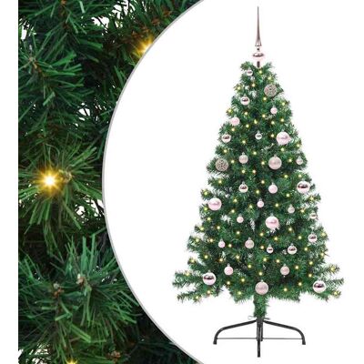 vidaXL Künstlicher vorbeleuchteter Weihnachtsbaum Grün 150 cm PVC vidaXL Künstlicher vorbeleuchteter Weihnachtsbaum Grün 150 cm PVC