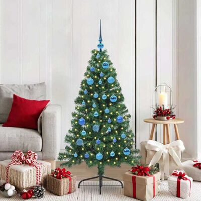 vidaXL Künstlicher vorbeleuchteter Weihnachtsbaum Grün 150 cm PVC vidaXL Künstlicher vorbeleuchteter Weihnachtsbaum Grün 150 cm PVC