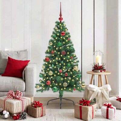 vidaXL Künstlicher vorbeleuchteter Weihnachtsbaum Grün 150 cm PVC vidaXL Künstlicher vorbeleuchteter Weihnachtsbaum Grün 150 cm PVC