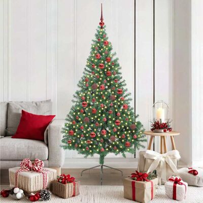 vidaXL Künstlicher vorbeleuchteter Weihnachtsbaum Grün 180 cm PVC vidaXL Künstlicher vorbeleuchteter Weihnachtsbaum Grün 180 cm PVC