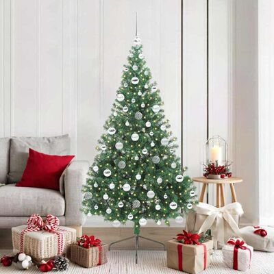 vidaXL Künstlicher vorbeleuchteter Weihnachtsbaum Grün 180 cm PVC vidaXL Künstlicher vorbeleuchteter Weihnachtsbaum Grün 180 cm PVC