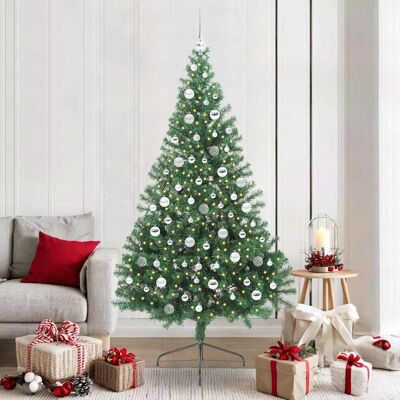 vidaXL Künstlicher vorbeleuchteter Weihnachtsbaum Grün 210 cm PVC vidaXL Künstlicher vorbeleuchteter Weihnachtsbaum Grün 210 cm PVC
