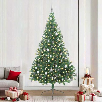 vidaXL Künstlicher vorbeleuchteter Weihnachtsbaum Grün 240 cm PVC vidaXL Künstlicher vorbeleuchteter Weihnachtsbaum Grün 240 cm PVC
