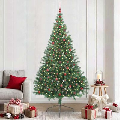 vidaXL Künstlicher vorbeleuchteter Weihnachtsbaum Grün 240 cm PVC vidaXL Künstlicher vorbeleuchteter Weihnachtsbaum Grün 240 cm PVC