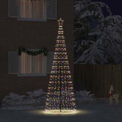 vidaXL LED Weihnachtsbaum mit Erdspießen Mehrfarbig 400 cm Eisen vidaXL LED Weihnachtsbaum mit Erdspießen Mehrfarbig 400 cm Eisen