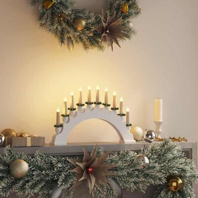 vidaXL Weihnachtskerzenbogen mit 10 LED Kerzen Weiß 47 x 5 x 29 cm vidaXL Weihnachtskerzenbogen mit 10 LED Kerzen Weiß 47 x 5 x 29 cm