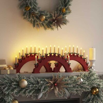 vidaXL Weihnachtskerzenbogen mit 10 LED Kerzen 3 pcs Rot vidaXL Weihnachtskerzenbogen mit 10 LED Kerzen 3 pcs Rot