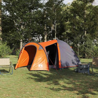 vidaXL Kuppelzelt Kuppel mit Dach Grau und Orange 384 x 254 x 170 cm vidaXL Kuppelzelt Kuppel mit Dach Grau und Orange 384 x 254 x 170 cm