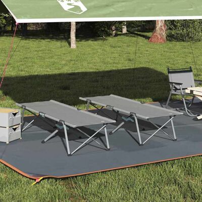 vidaXL Klapp Schlafbett fürs Camping 2 pcs Grau 194 x 62,5 x 42,5 cm vidaXL Klapp Schlafbett fürs Camping 2 pcs Grau 194 x 62,5 x 42,5 cm