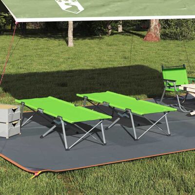 vidaXL Klapp Schlafbett fürs Camping 2 pcs Grün 194 x 62,5 x 42,5 cm vidaXL Klapp Schlafbett fürs Camping 2 pcs Grün 194 x 62,5 x 42,5 cm
