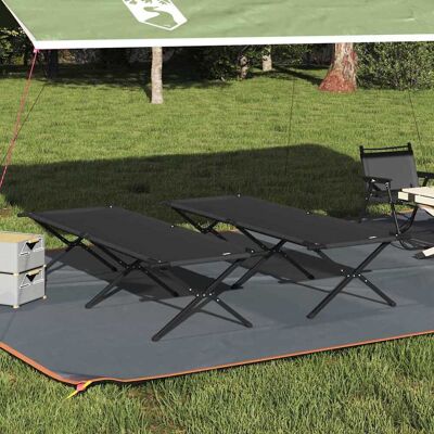vidaXL Klapp Schlafbett fürs Camping 2 pcs Schwarz 210 x 80 x 46 cm vidaXL Klapp Schlafbett fürs Camping 2 pcs Schwarz 210 x 80 x 46 cm