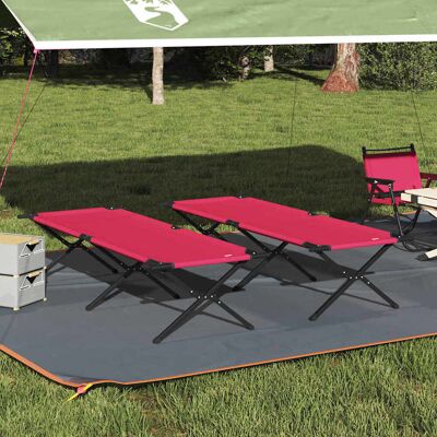 vidaXL Klapp Schlafbett fürs Camping 2 pcs Rot 210 x 80 x 46 cm vidaXL Klapp Schlafbett fürs Camping 2 pcs Rot 210 x 80 x 46 cm
