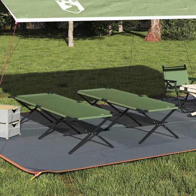vidaXL Klapp Schlafbett fürs Camping 2 pcs Grün 210 x 80 x 46 cm vidaXL Klapp Schlafbett fürs Camping 2 pcs Grün 210 x 80 x 46 cm