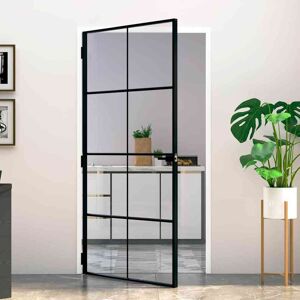 vidaXL Innentür Schwarz 102x201,5 cm Hartglas & Aluminium Schlank vidaXL Innentür Schwarz 102x201,5 cm Hartglas & Aluminium Schlank