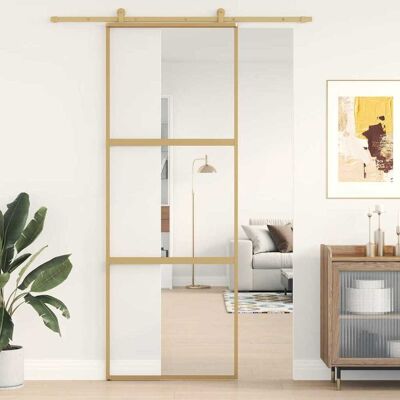 vidaXL Gold Schiebetür - ESG Glas 76x205 cm vidaXL Gold Schiebetür - ESG Glas 76x205 cm