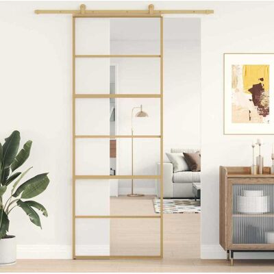vidaXL Gold Schiebetür - ESG Glas Innentür - 76x205 cm vidaXL Gold Schiebetür - ESG Glas Innentür - 76x205 cm