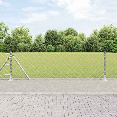 vidaXL Kettengliedzaun mit Betonbasis 10 x 0,4 m Verzinkter Stahl Netz vidaXL Kettengliedzaun mit Betonbasis 10 x 0,4 m Verzinkter Stahl Netz