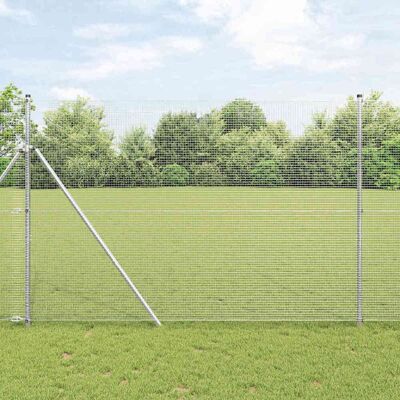 vidaXL Geschweißter Drahtzaun, bodenverankert 50 x 1,5 m Silber Netz vidaXL Geschweißter Drahtzaun, bodenverankert 50 x 1,5 m Silber Netz